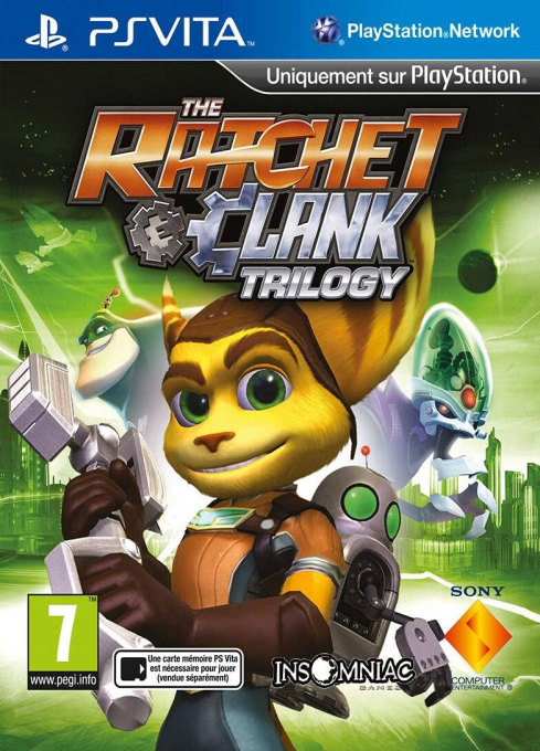 Ratchet & Clank Trilogy box art for Playstation Vita