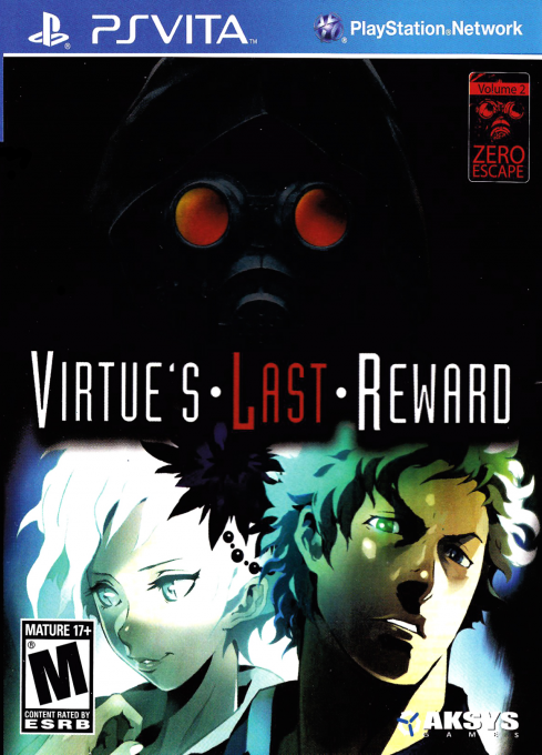 Zero Escape: Virtues Last Reward box art for Playstation Vita