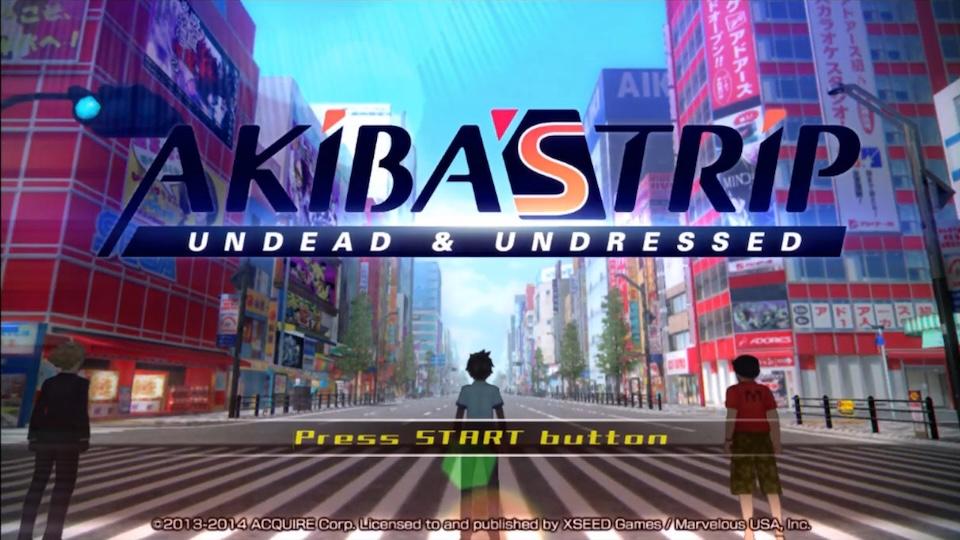 Akiba's Trip: Undead & Undressed title screen for Playstation Vita