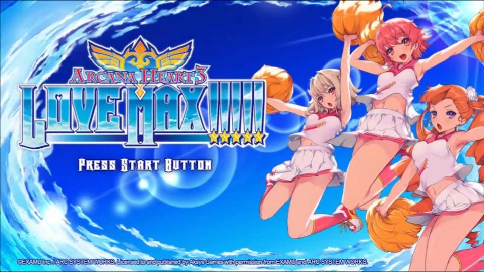Arcana Heart 3 Love Max title screen for Playstation Vita