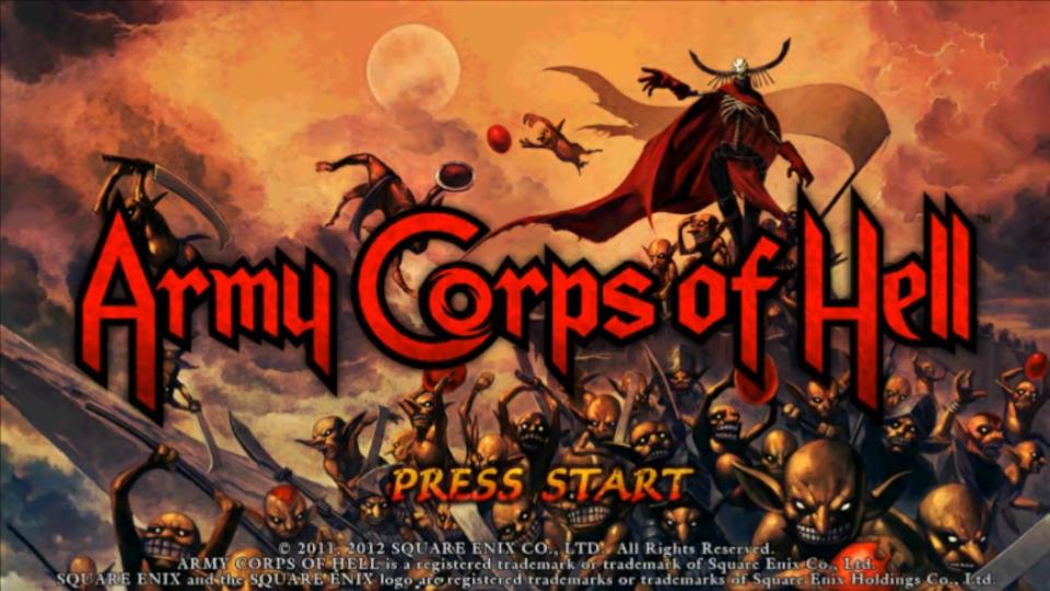 Army Corps Of Hell title screen for Playstation Vita