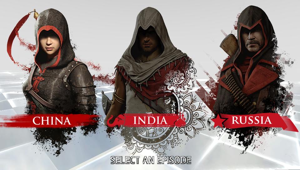 Assassin's Creed Chronicles title screen for Playstation Vita