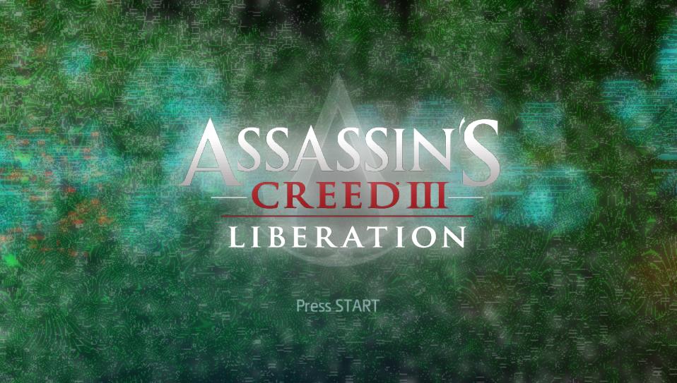 Assassin's Creed III: Liberation title screen for Playstation Vita