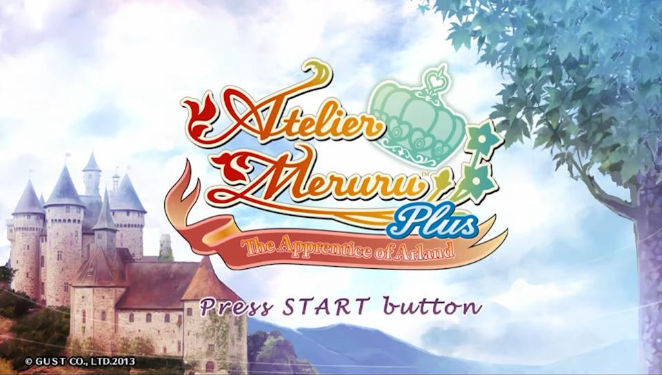 Atelier Meruru Plus: The Apprentice of Arland title screen for Playstation Vita