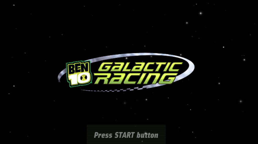 Ben 10: Galactic Racing title screen for Playstation Vita