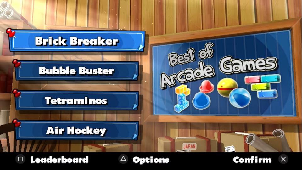Best of Arcade Games title screen for Playstation Vita