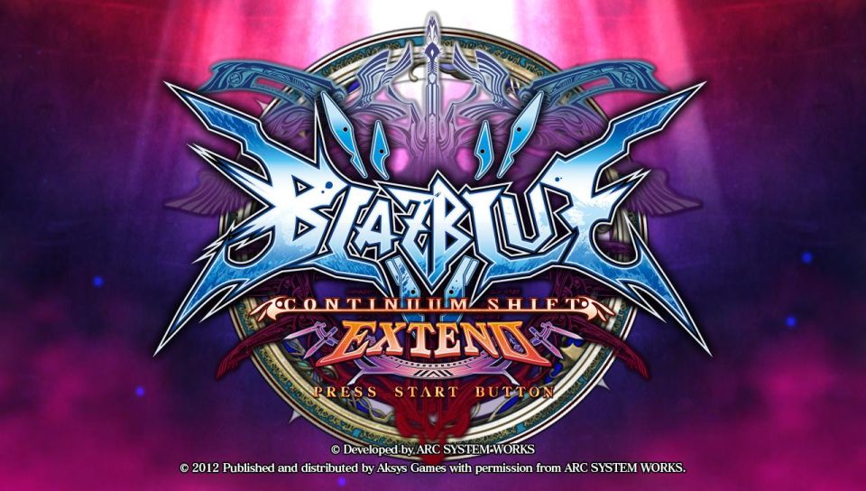 BlazBlue: Continuum Shift Extend [Limited Edition] title screen for Playstation Vita