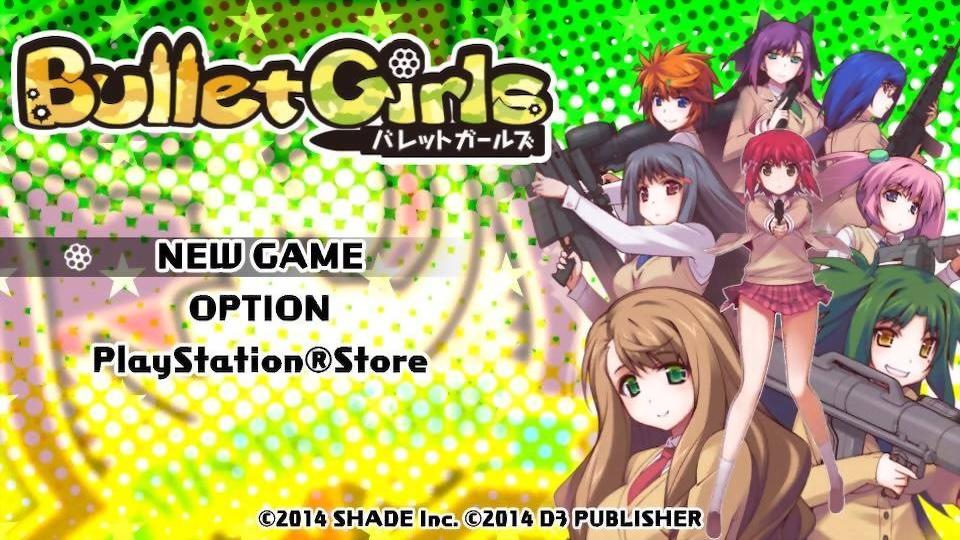 Bullet Girls title screen for Playstation Vita