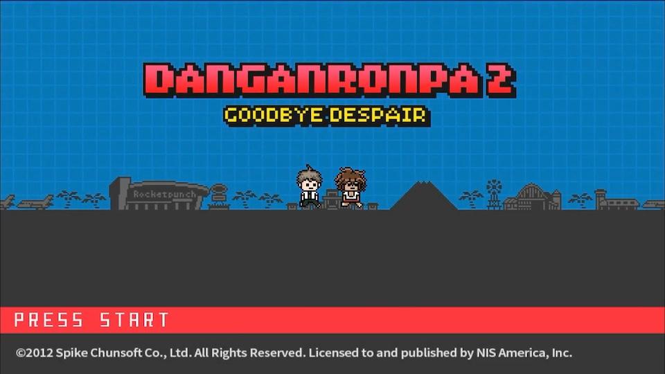 Danganronpa 2: Goodbye Despair title screen for Playstation Vita
