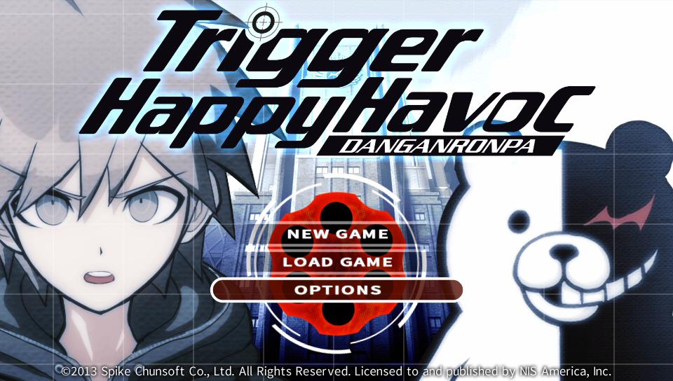 DanganRonpa: Trigger Happy Havoc title screen for Playstation Vita