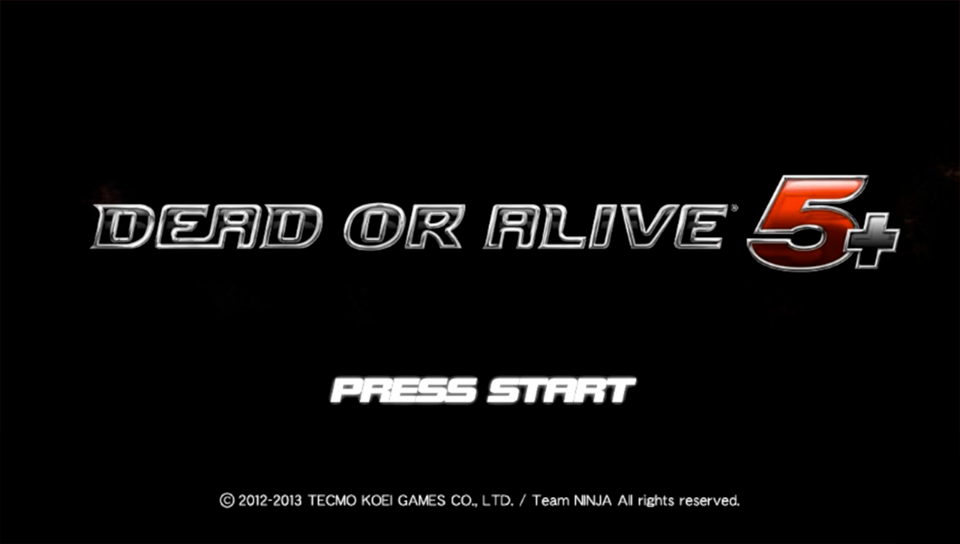 Dead or Alive 5 Plus title screen for Playstation Vita