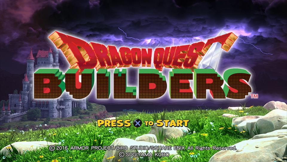 Dragon Quest Builders title screen for Playstation Vita