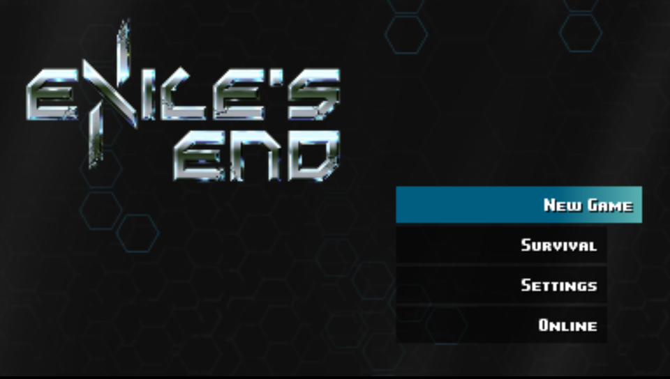 Exile's End title screen for Playstation Vita