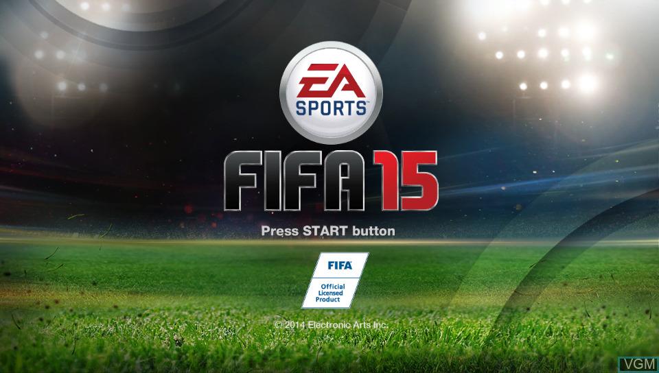 FIFA 15 title screen for Playstation Vita
