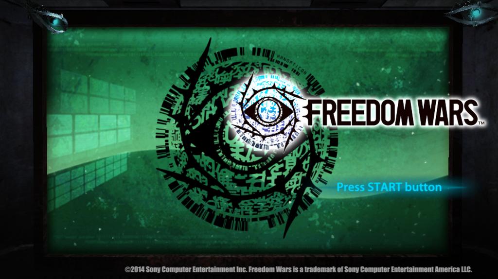 Freedom Wars title screen for Playstation Vita