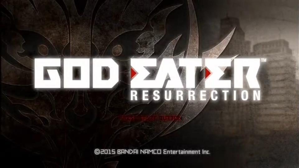 God Eater Resurrection title screen for Playstation Vita