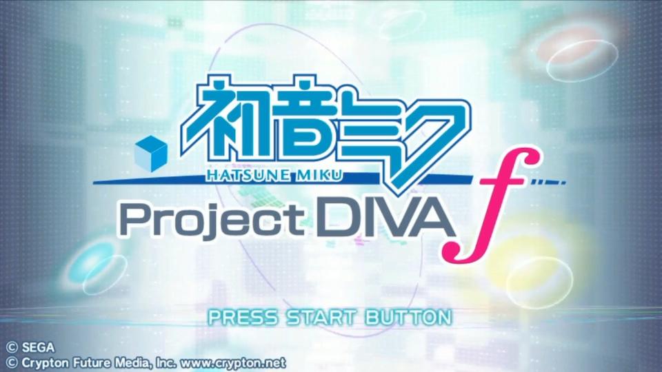 Hatsune Miku: Project Diva F title screen for Playstation Vita