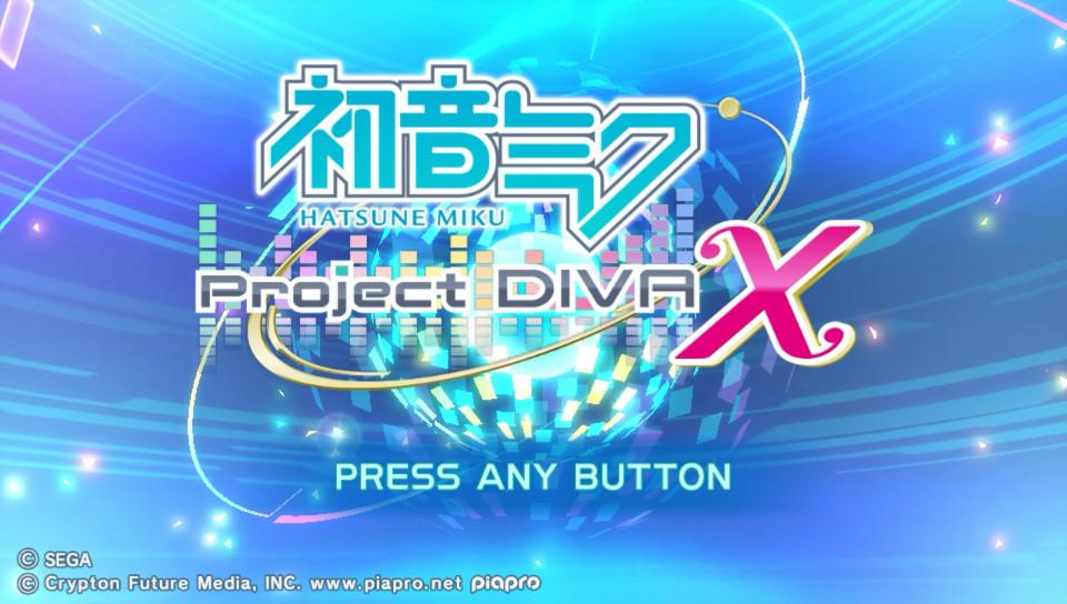 Hatsune Miku: Project Diva X title screen for Playstation Vita