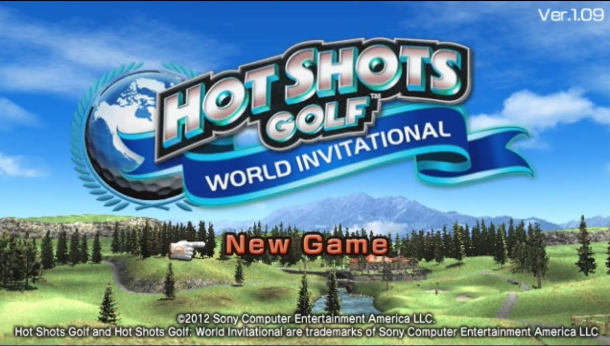 Hot Shots Golf World Invitational title screen for Playstation Vita