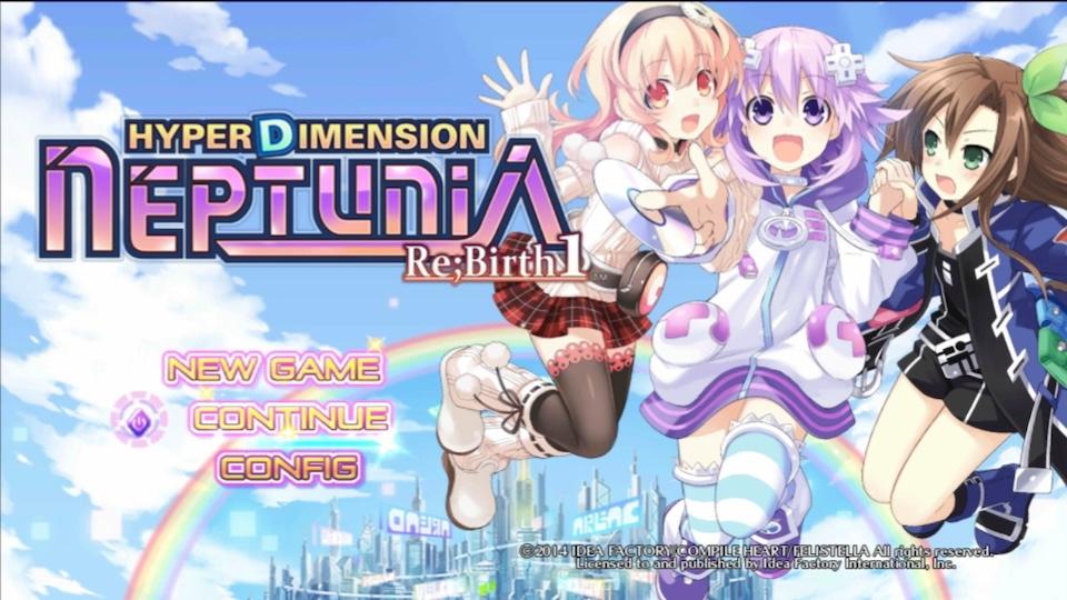 Hyperdimension Neptunia Re;Birth1 title screen for Playstation Vita