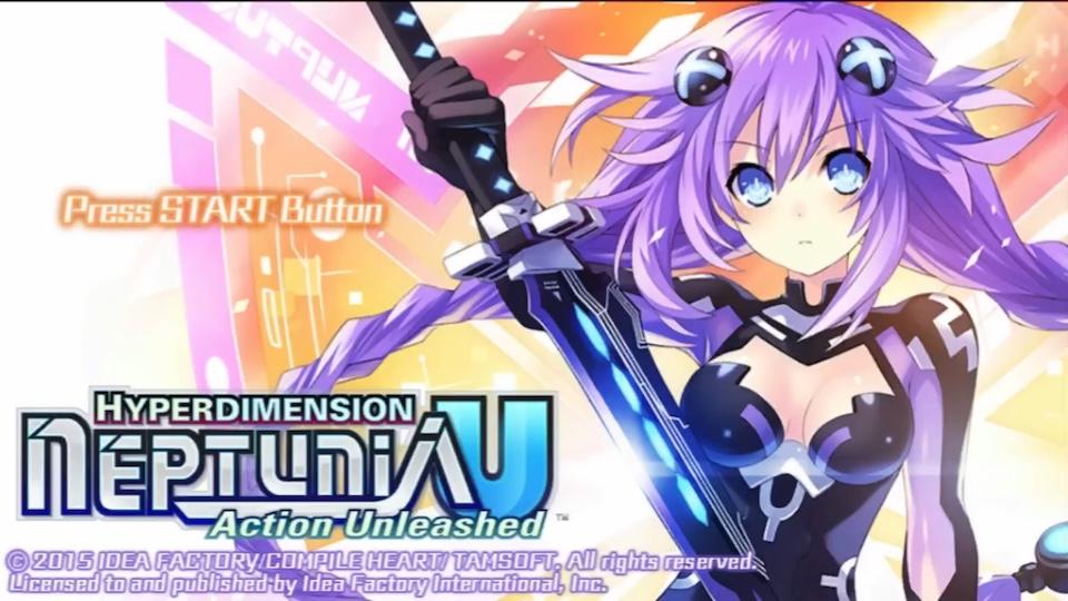 Hyperdimension Neptunia U: Action Unleashed title screen for Playstation Vita