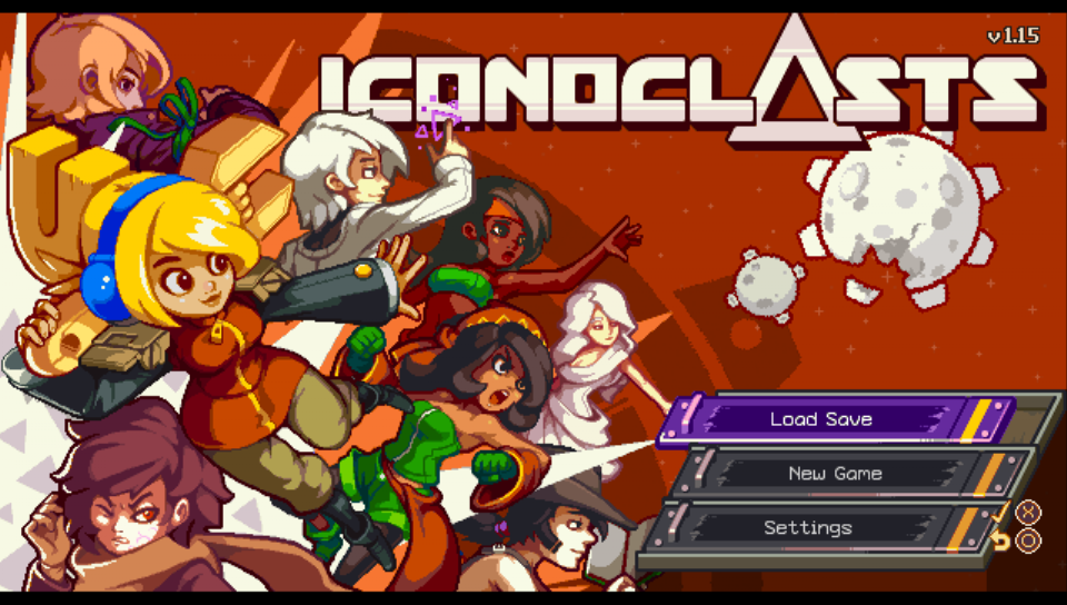 Iconoclasts title screen for Playstation Vita