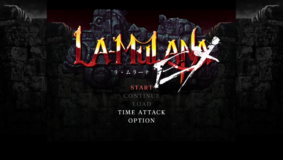 La-Mulana Ex title screen for Playstation Vita