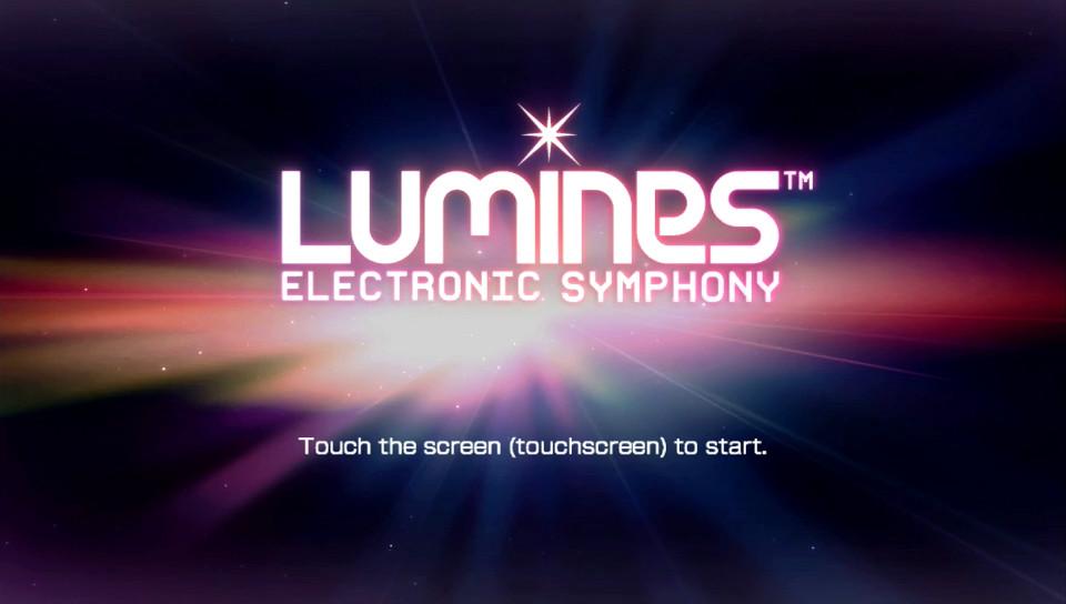 Lumines Electronic Symphony title screen for Playstation Vita