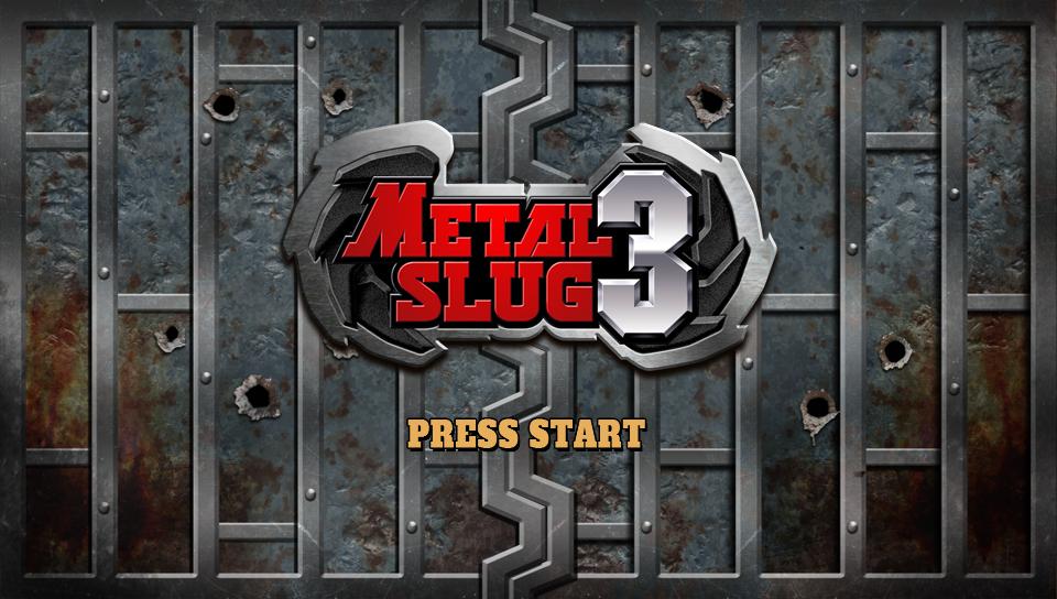 Metal Slug 3 title screen for Playstation Vita