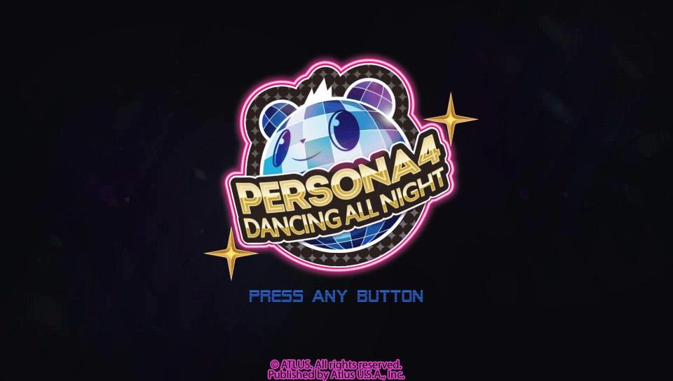Persona 4: Dancing All Night title screen for Playstation Vita