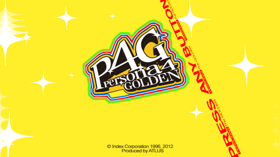 Persona 4 Golden title screen for Playstation Vita