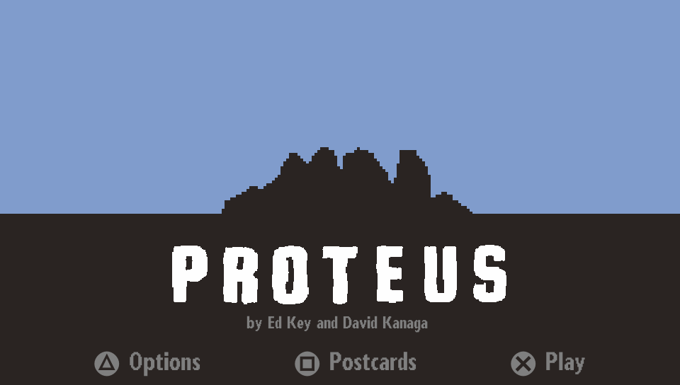 Proteus title screen for Playstation Vita