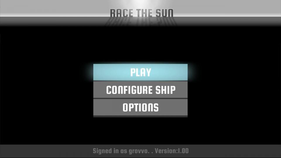 Race the Sun title screen for Playstation Vita