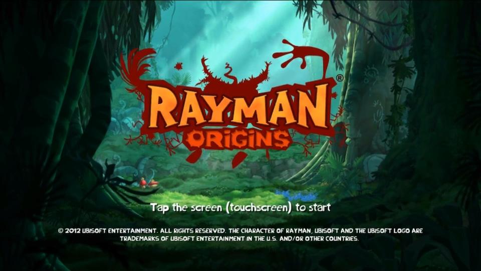 Rayman Origins title screen for Playstation Vita