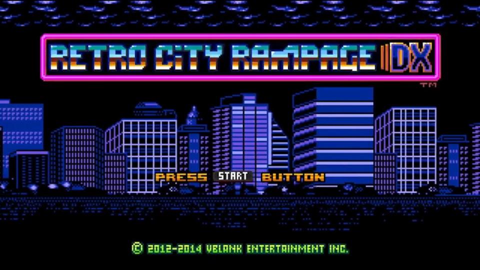 Retro City Rampage DX title screen for Playstation Vita