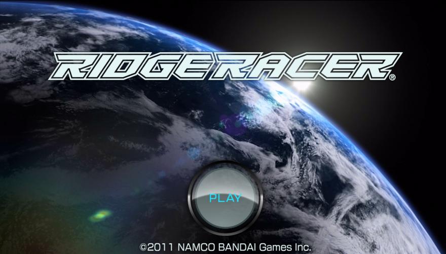 Ridge Racer title screen for Playstation Vita