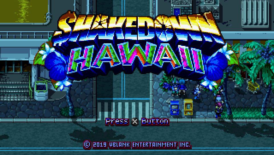 Shakedown Hawaii title screen for Playstation Vita