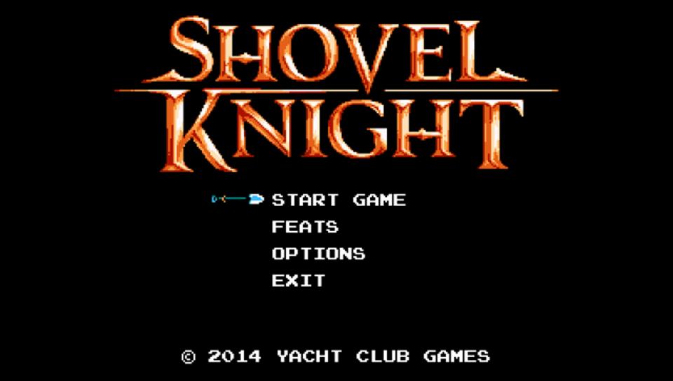 Shovel Knight title screen for Playstation Vita