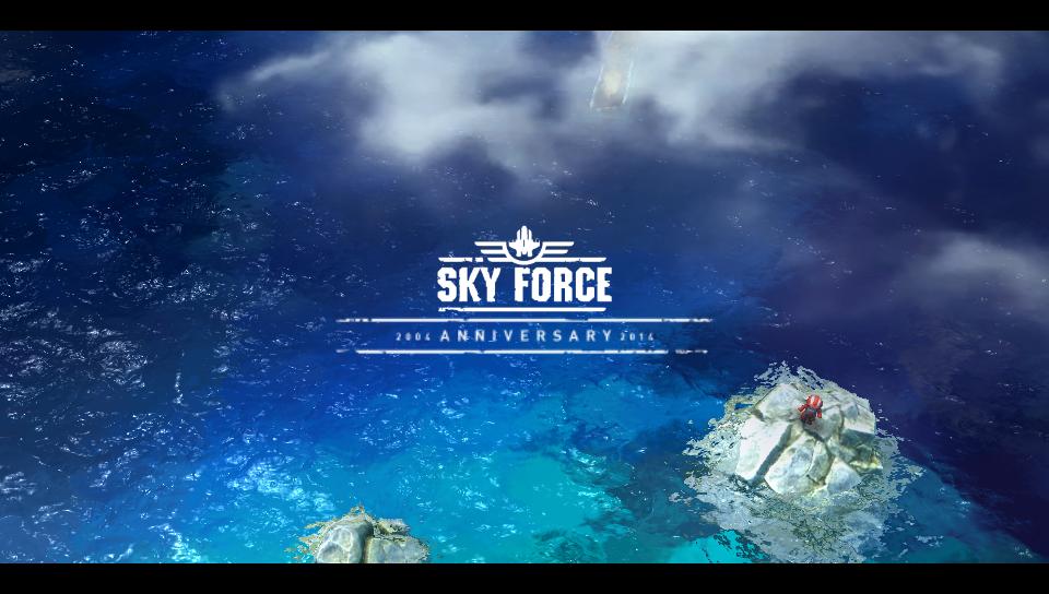 Sky Force Anniversary title screen for Playstation Vita