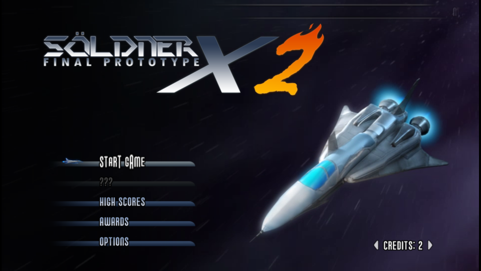 Söldner-X 2: Final Prototype title screen for Playstation Vita