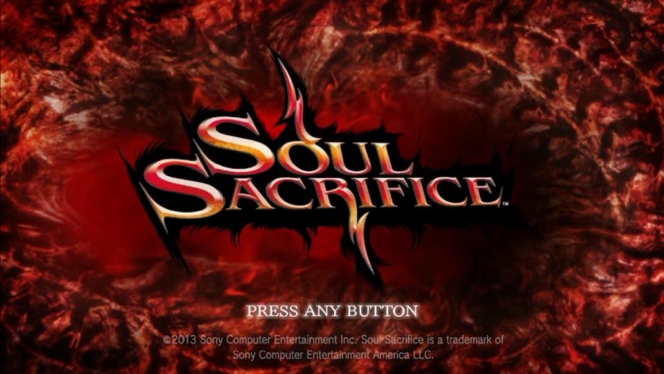 Soul Sacrifice title screen for Playstation Vita