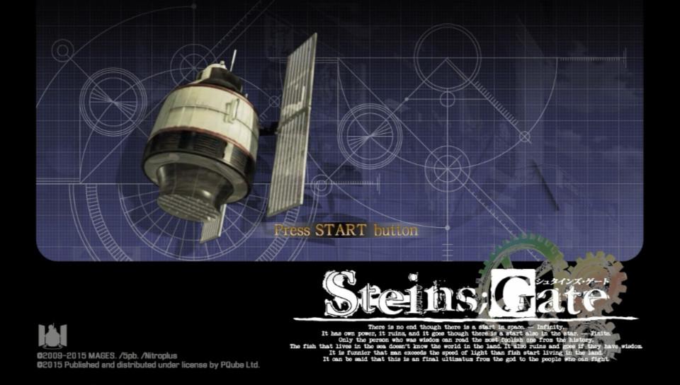 Steins Gate title screen for Playstation Vita