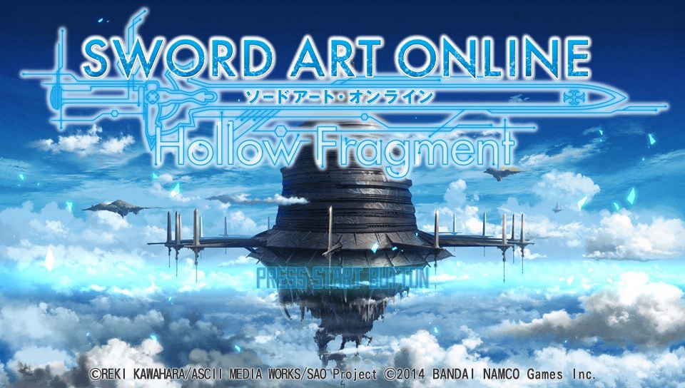 Sword Art Online: Hollow Fragment title screen for Playstation Vita