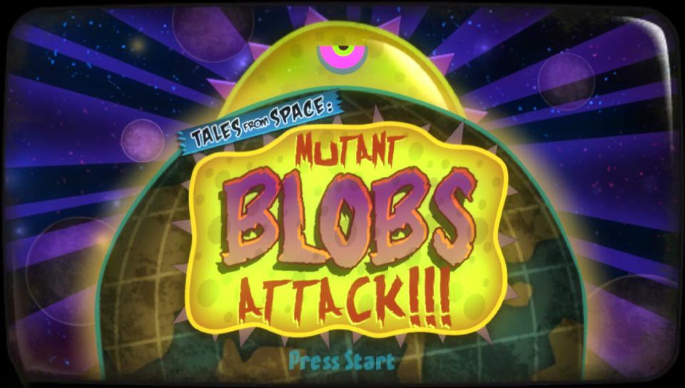 Tales from Space: Mutant Blobs Attack title screen for Playstation Vita