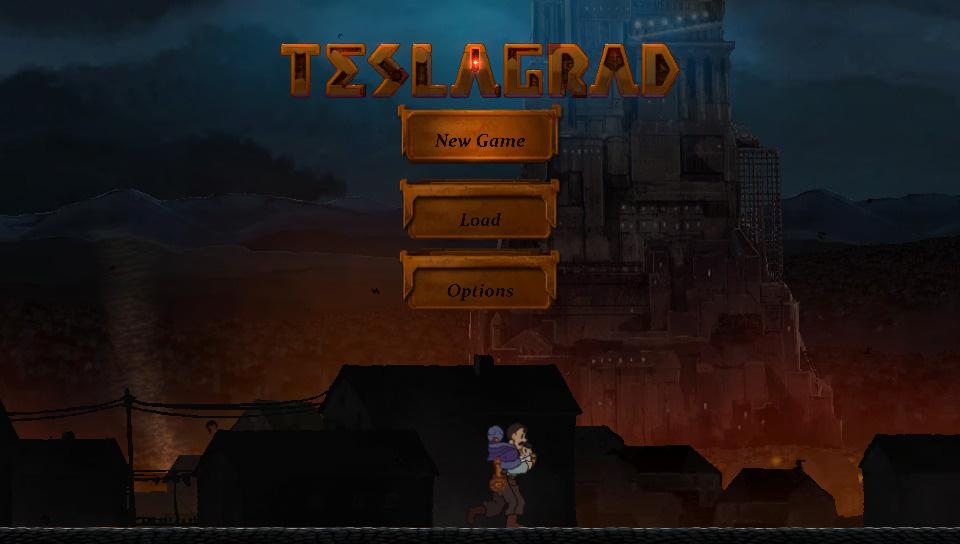 Teslagrad title screen for Playstation Vita