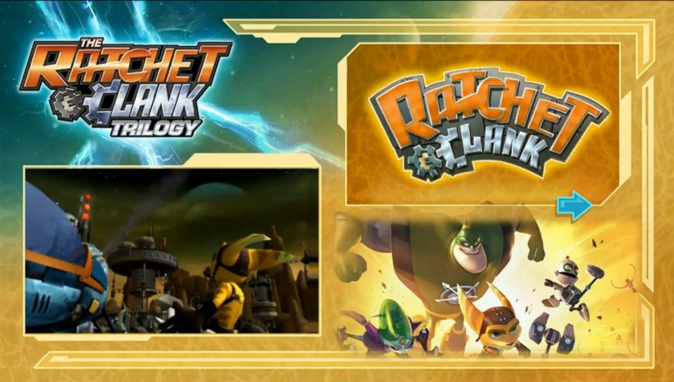Ratchet & Clank Trilogy title screen for Playstation Vita
