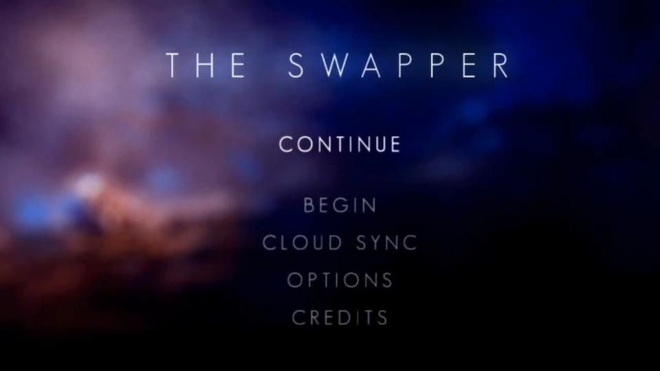 The Swapper title screen for Playstation Vita
