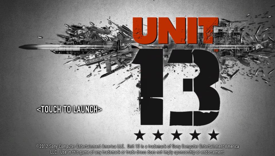 Unit 13 title screen for Playstation Vita