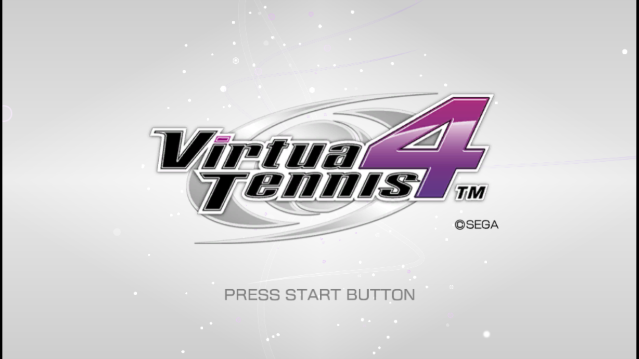 Virtua Tennis 4: World Tour Edition title screen for Playstation Vita