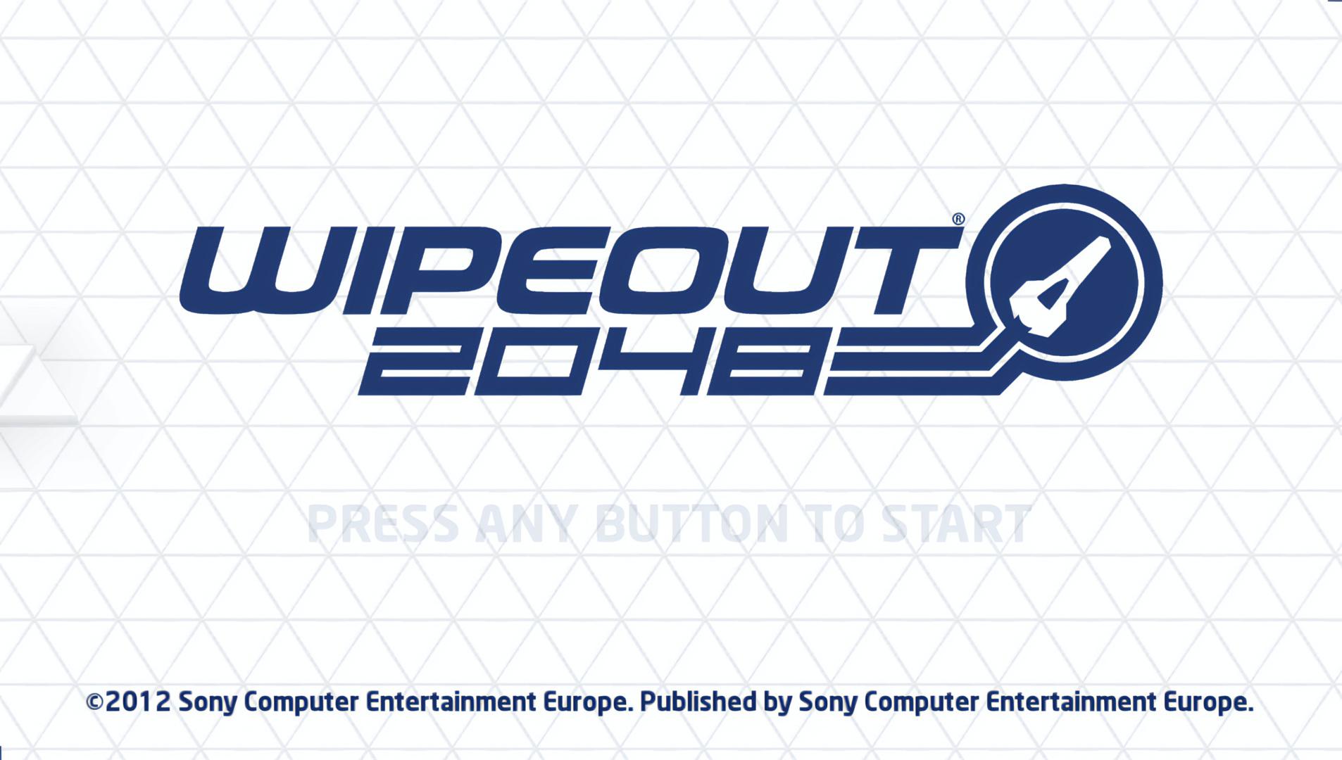 Wipeout 2048 title screen for Playstation Vita